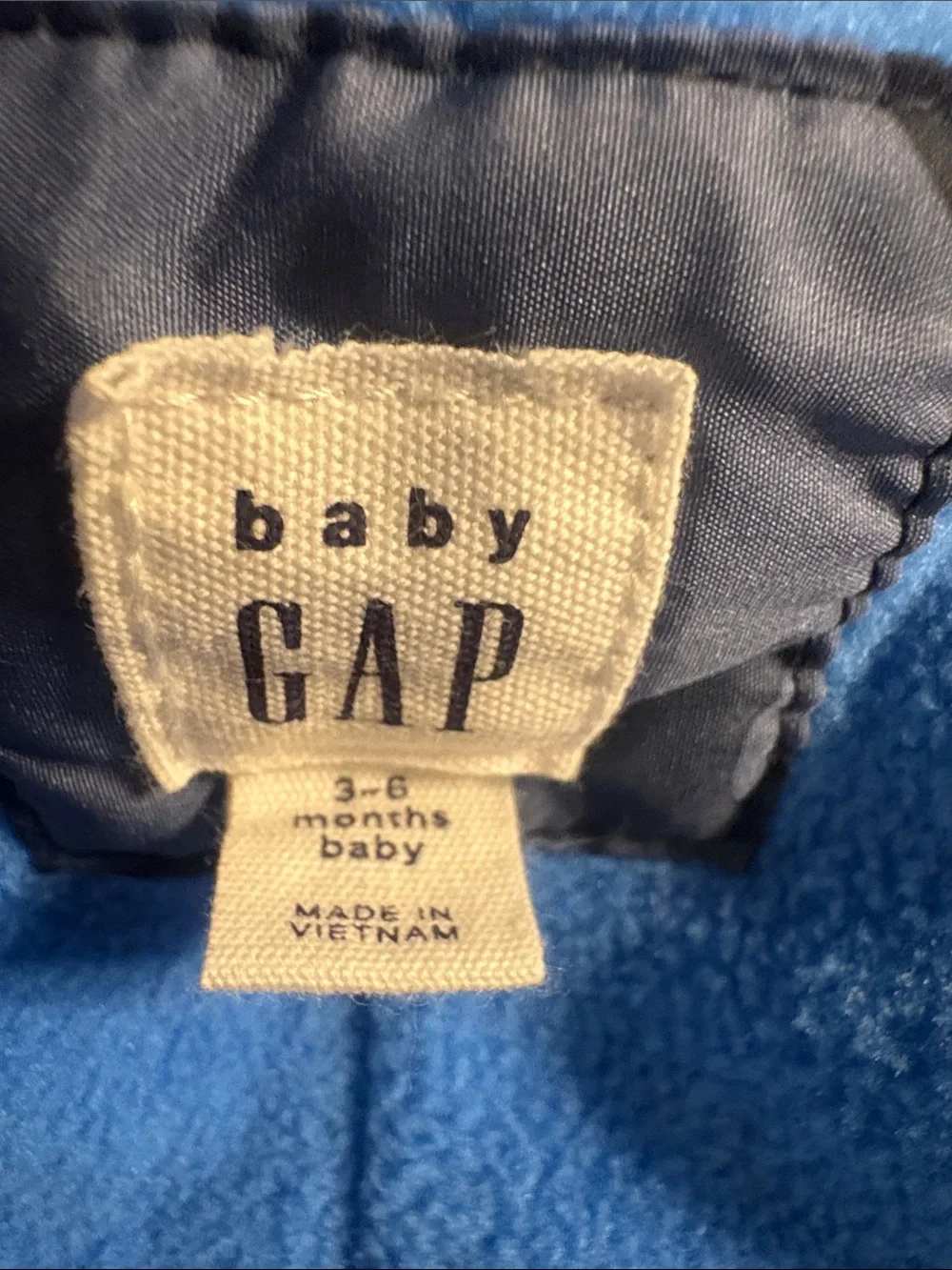 baby GAP Blue Camouflage Hooded Snowsuit, Size 3-6m
